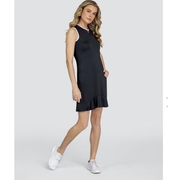 Tail White Label Onyx Black Dress Ribbed V Collared Small NWT - Picture 1 of 7